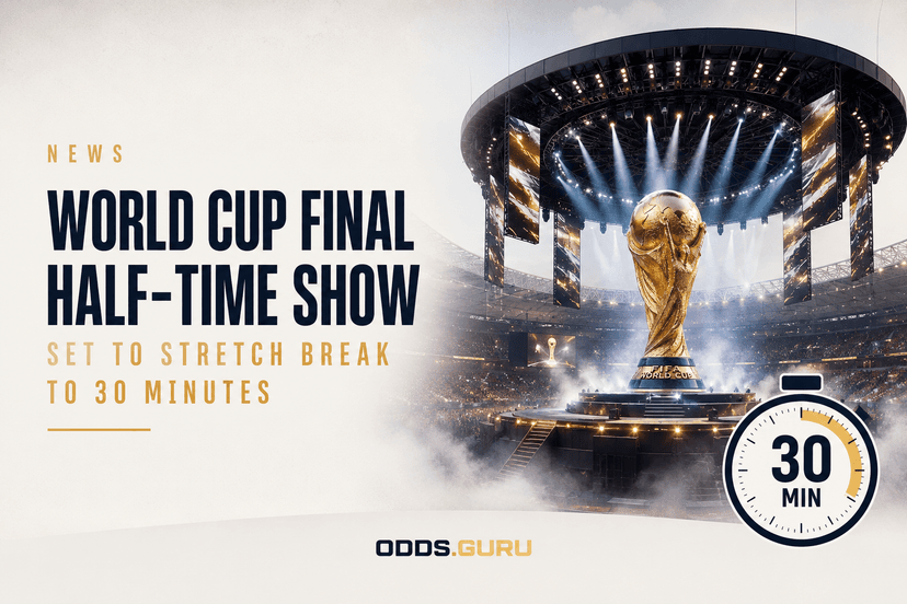 FIFA extending World Cup final half-time break to 30 minutes for a half-time show