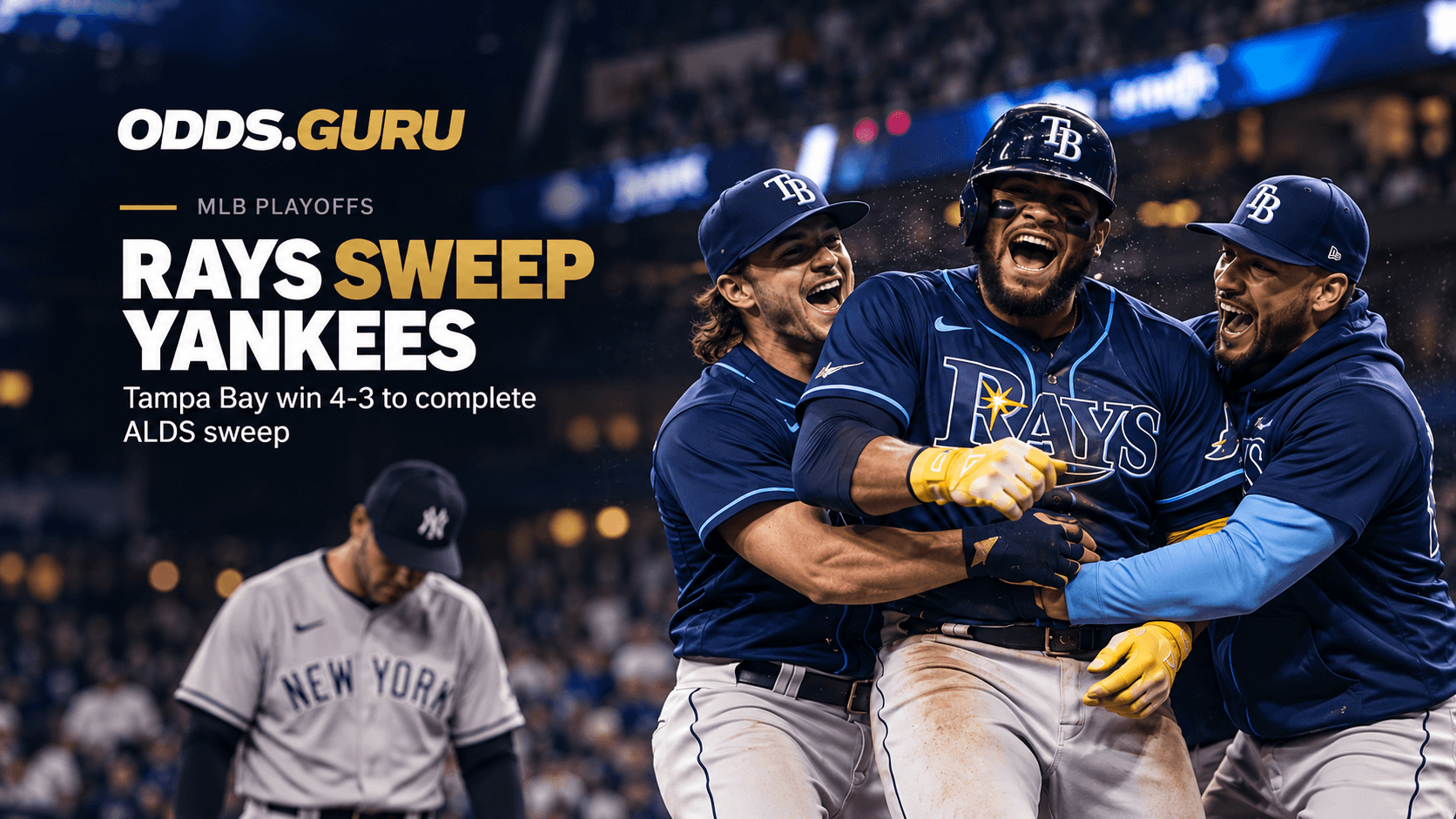 The Rays beat the Yankees 4-3 to complete an ALDS sweep