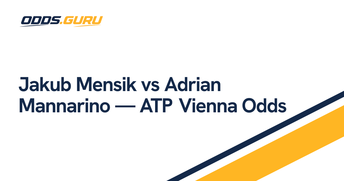 Jakub Mensik vs Adrian Mannarino — ATP Vienna Odds | odds.guru